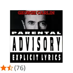 Okładka albumu George'a Carlina z napisem "Parental Advisory Explicit Lyrics".