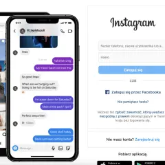 Ekran logowania Instagram. Widzisz okno, gdzie możesz wpisać dane do logowania, a poniżej opcję "Nie pamiętasz hasła?", która pomoże Ci jak zmienić hasło na Instagram.