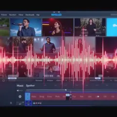 Edytor wideo z wizualizacją fali dźwiękowej. Dowiedz się, jak dodać muzykę do zdjęcia na Facebooku, tworząc dynamiczne klipy.