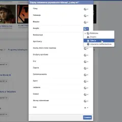 Jak wyłączyć like na Facebooku? Kliknij "Tylko ja" przy zainteresowaniach, aby ukryć polubienia.