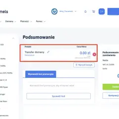 Podsumowanie zamówienia: Transfer domeny thecamels.pl za 0.00 zł. Czas realizacji transferu domeny jest zazwyczaj krótki.
