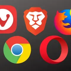 Ikony przeglądarek: Vivaldi, Brave, Firefox, Chrome, Opera. Która przeglądarka jest najlepsza?