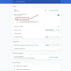 Ustawienia wyglądu przeglądarki Google Chrome: wybierz "Strona 'Nowa karta'" jako stronę główną.