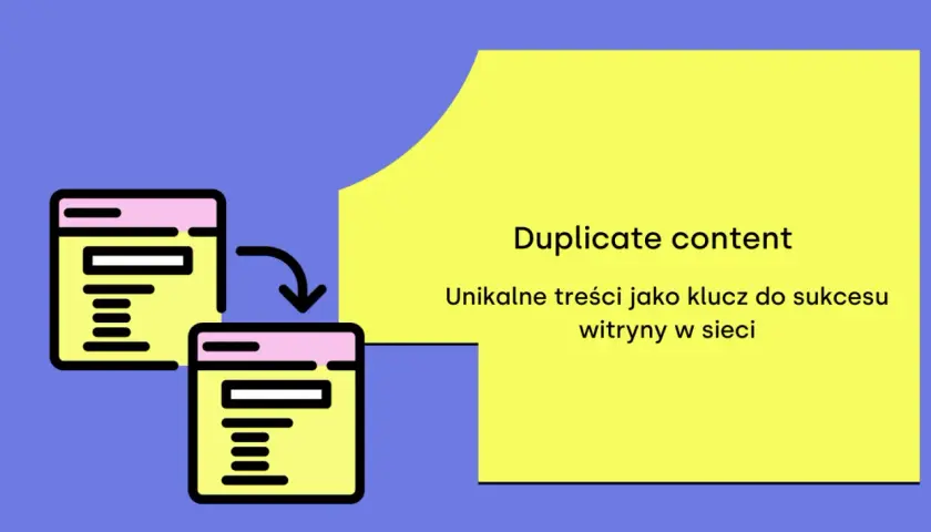 Jak sprawdzić duplicate content? Ikony symbolizują kopiowanie treści. Unikalne teksty to klucz do sukcesu w sieci.