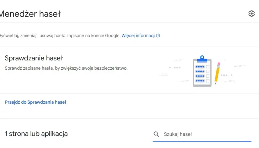 Menedżer haseł Google. Sprawdzanie haseł pomoże ocenić, czy zapisywanie haseł w przeglądarce jest bezpieczne.
