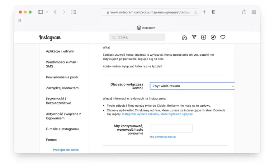 Jak usunąć konto na Instagramie? Instrukcja krok po kroku