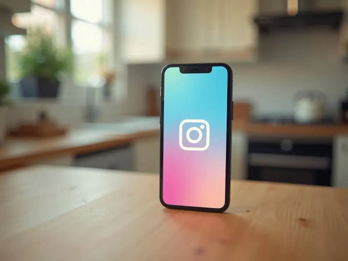 Smartfon z ikoną Instagrama. Dowiedz się, jak zmienić hasło na Instagram, aby chronić swoje konto.