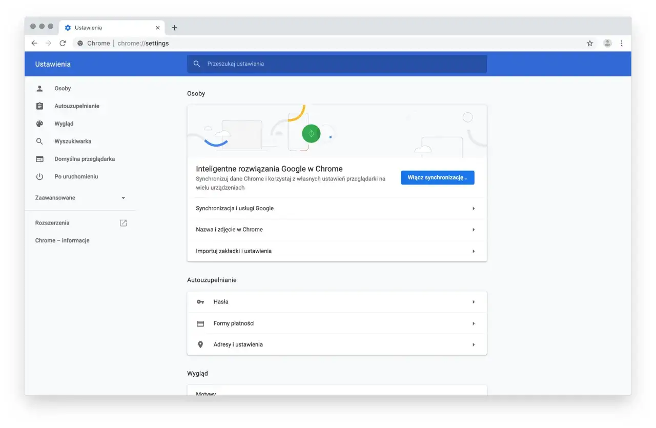 Ustawienia Google Chrome: synchronizacja, autouzupełnianie, wygląd. Dowiedz się, jak ustawić przeglądarkę Google.