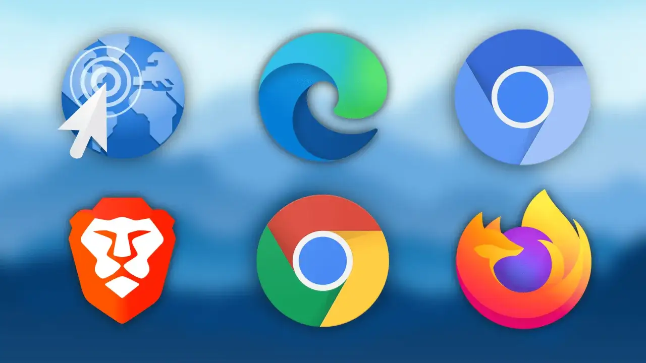 Ikony przeglądarek: Brave, Edge, Chrome, Safari, Chrome, Firefox. Która jest najlepsza przeglądarka internetowa?