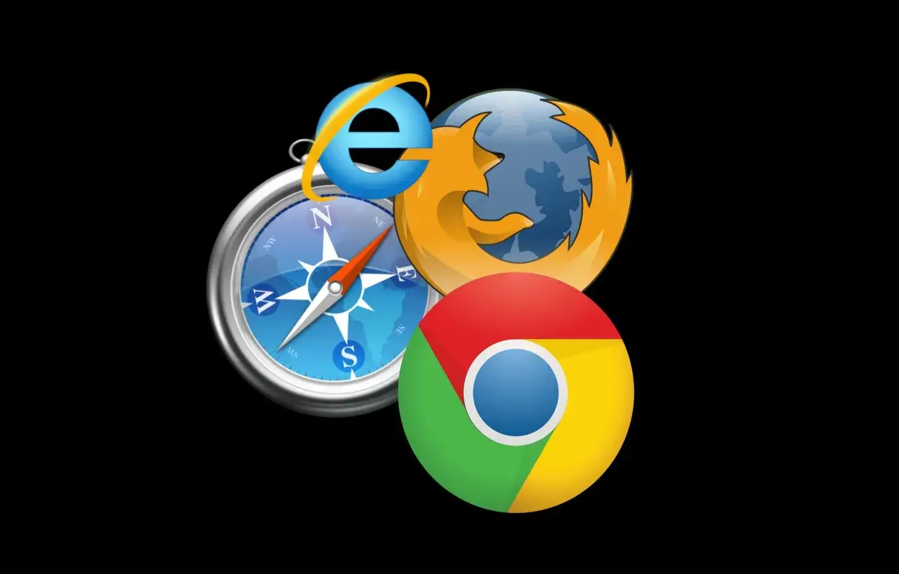 Ikony przeglądarek Internet Explorer, Firefox i Chrome oraz kompas. Jak ustawić domyślną przeglądarkę?